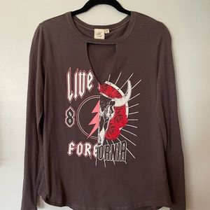 White Crow cut-out Long Sleeve Top